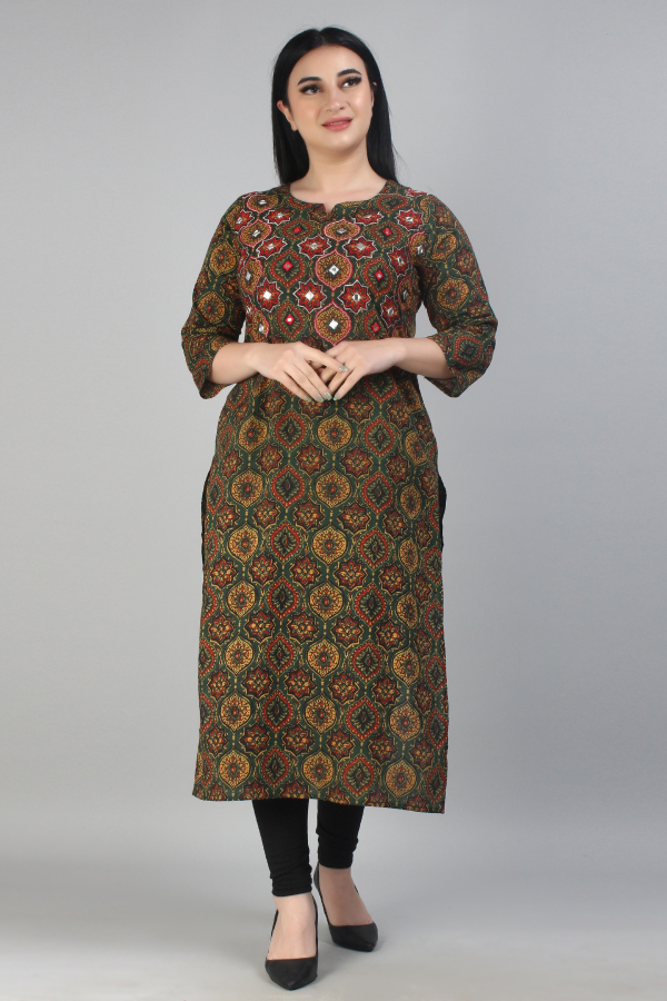 Printed Green Kurti