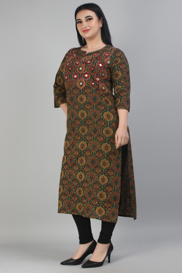 Printed Green Kurti - Image 5