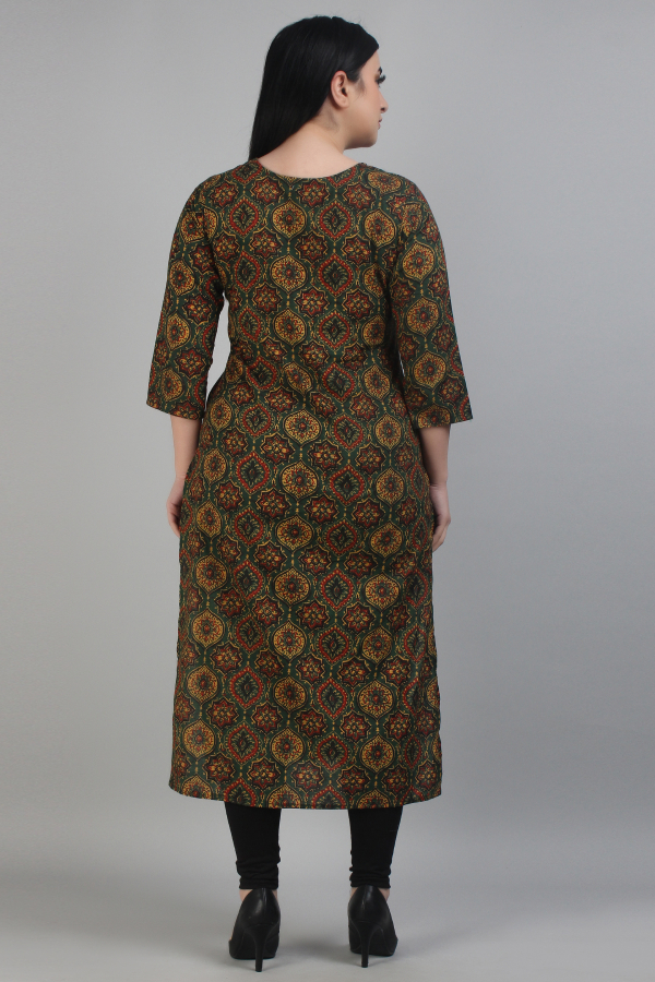 Printed Green Kurti - Image 6