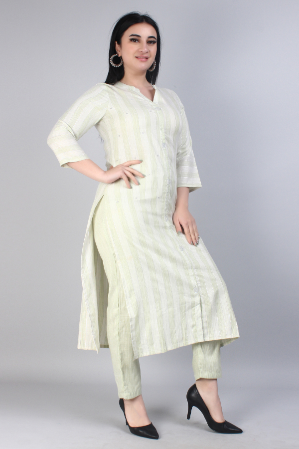 Cotton Kurta Pant Set - Image 2